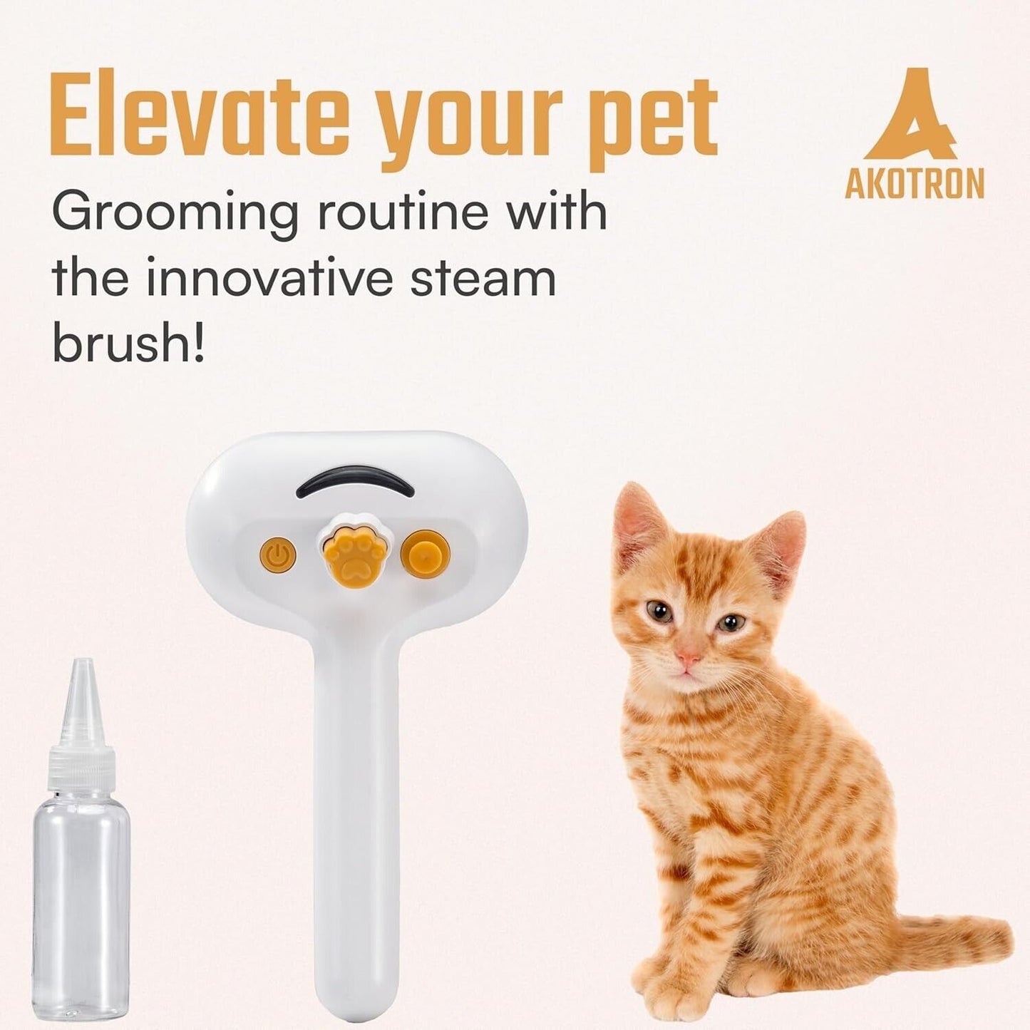 Rechargeable Steam Cat Grooming Brush self-cleaning