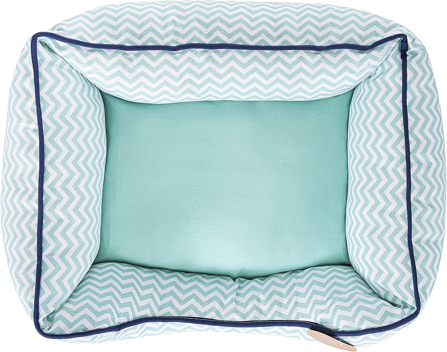 Teal Chevron Cuddler Dog Bed by Now House: Washable, Small Dog Bed