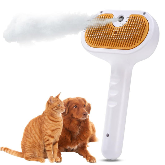 Rechargeable Steam Cat Grooming Brush self-cleaning