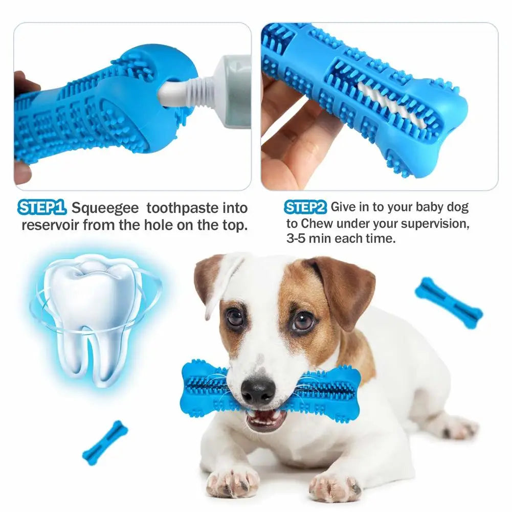 Soft Rubber Dog Toothbrush | 360° Puppy Chew Stick