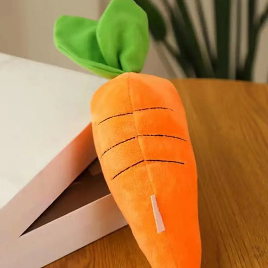 Carrot Plush Dog Toy – Interactive Stress Relief Toy for Dogs