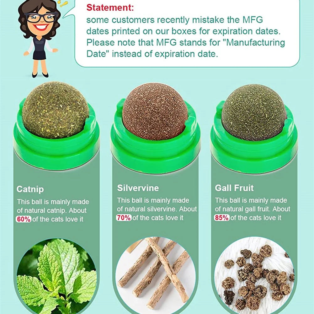 catnip ball self-adhesive wall toy 4