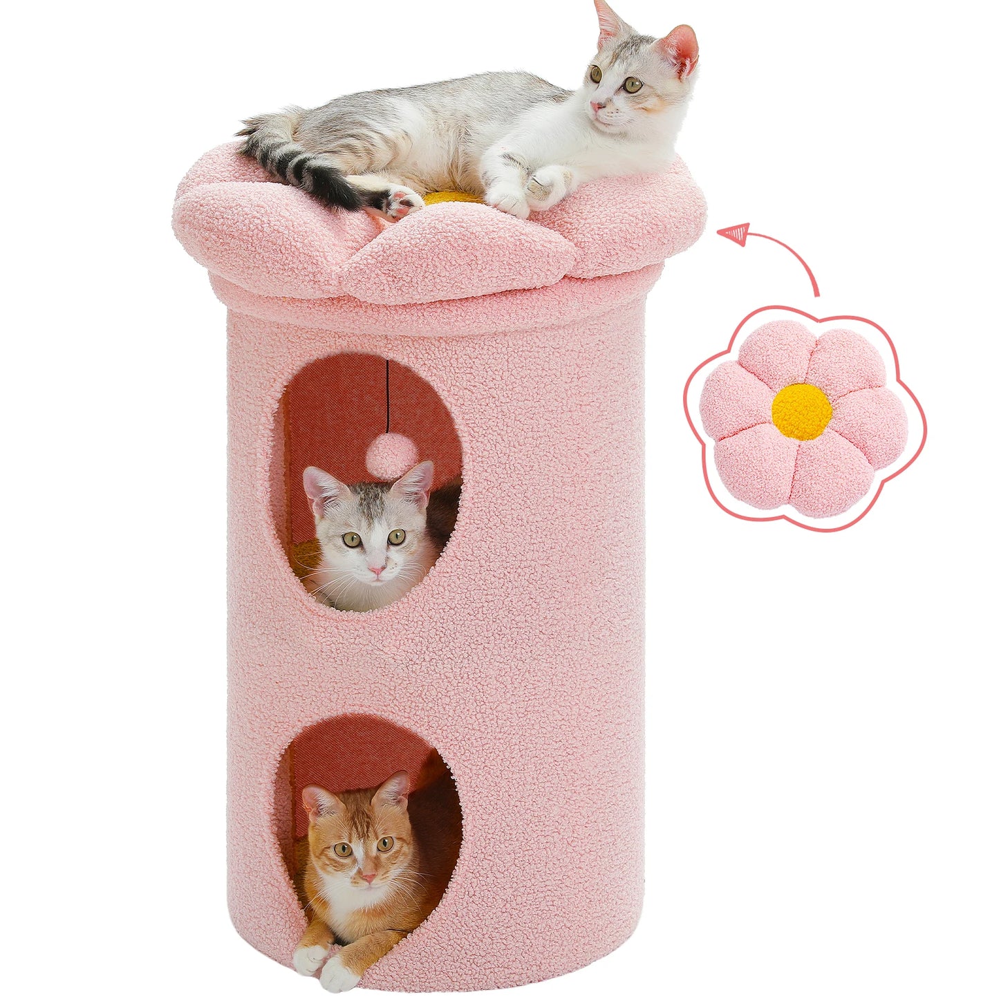 Flower Cat Bed two-storey cat house 7