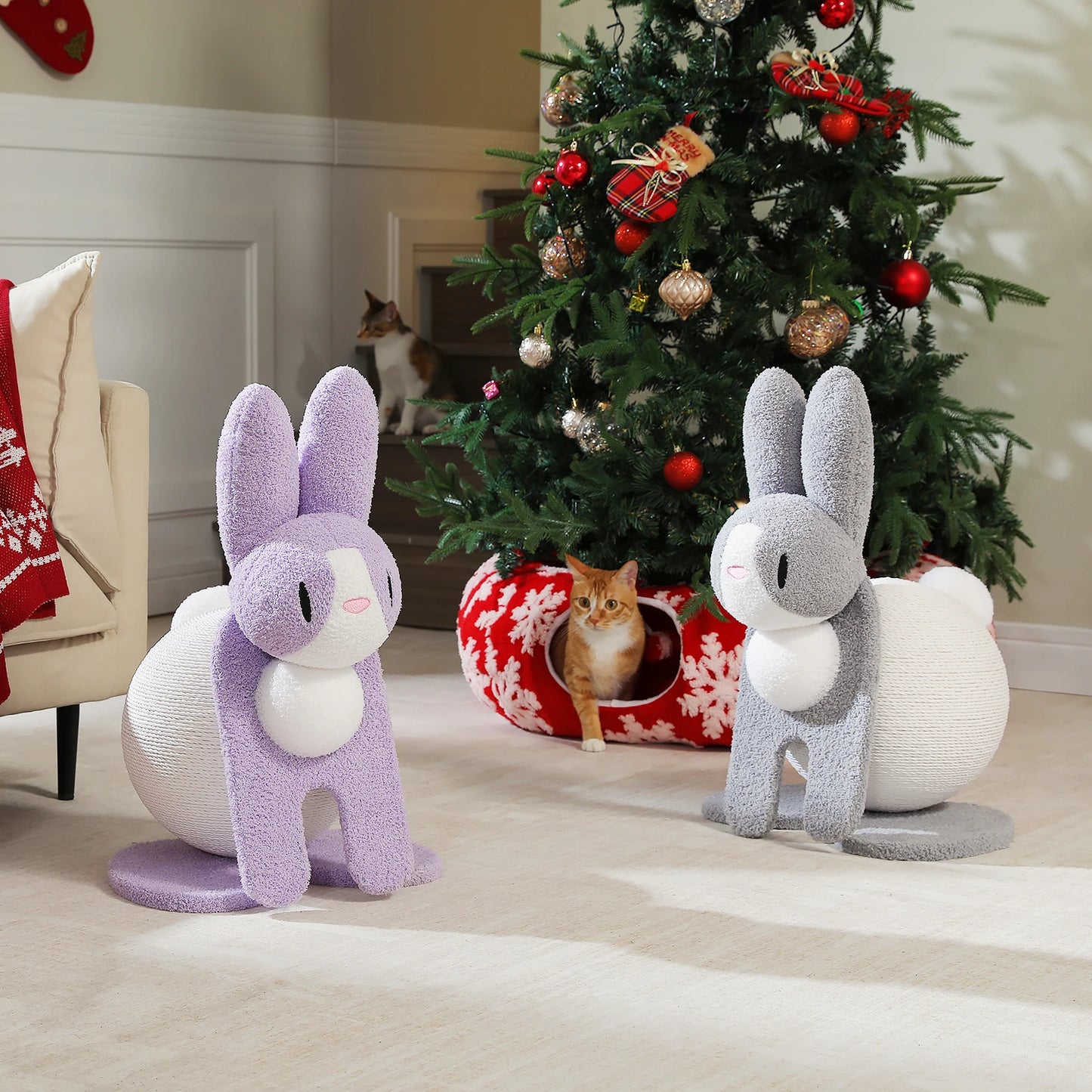 Cute Cat Scratching Post for kittens with ball toy 3