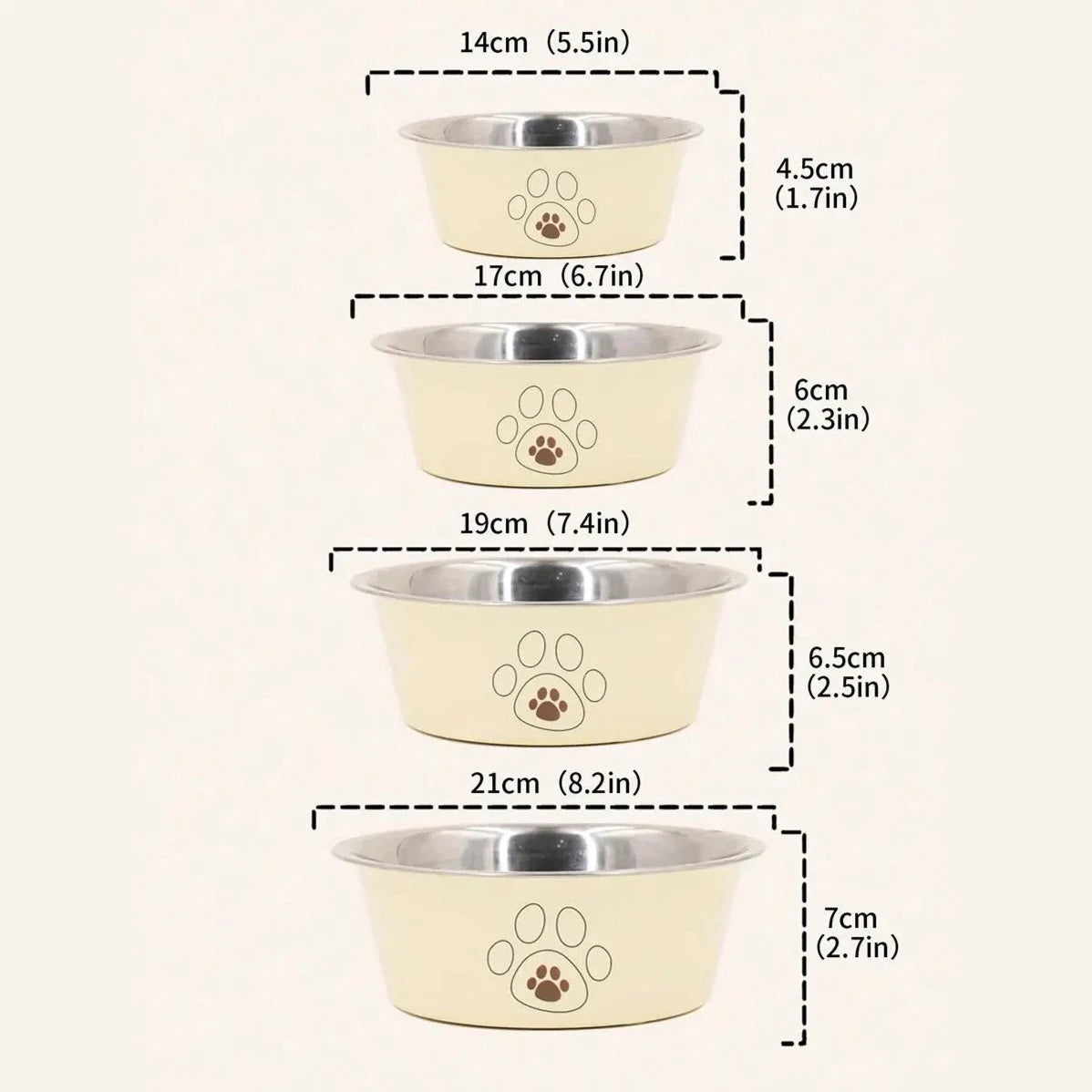 Stainless Steel Footprint Dog Bowl for cats and dogs 5