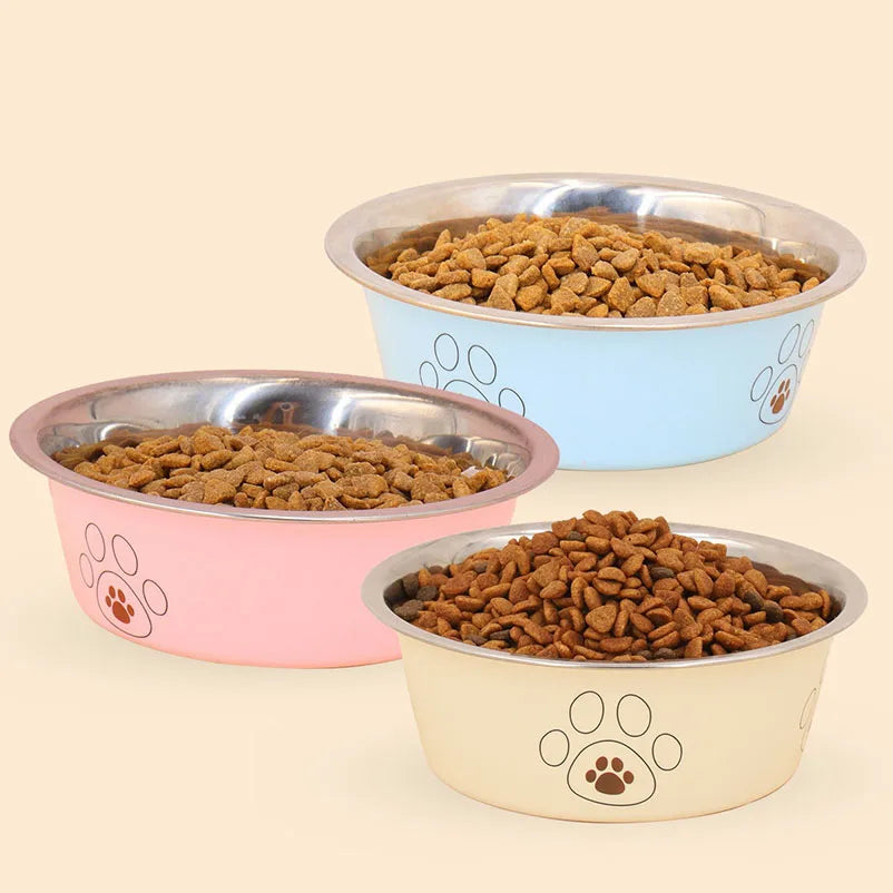 Stainless Steel Footprint Dog Bowl for cats and dogs