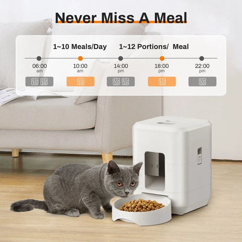 Automatic Pet Feeder - WiFi Smart Feeder with App Control (2L Capacity)