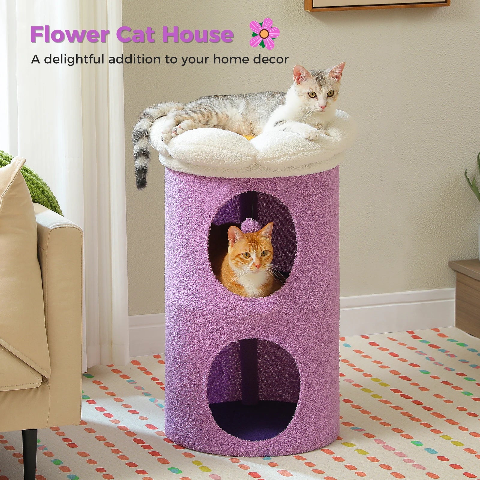 Flower Cat Bed two-storey cat house 2