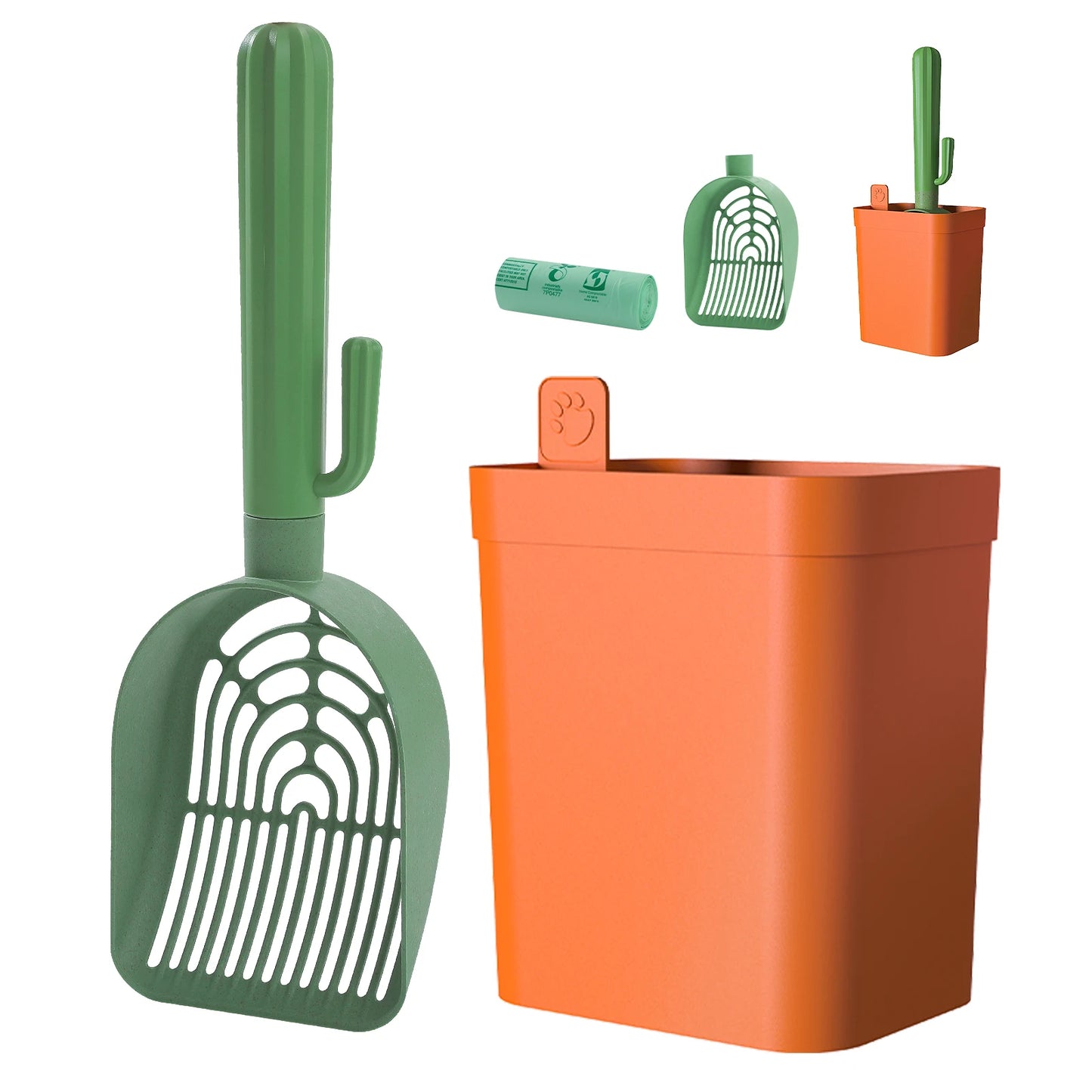 Cactus Cat Litter Scooper with holder on floor 7