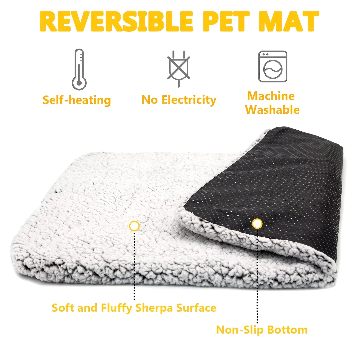 Self-Warming Pet Blanket – Thermal Heating Pad for Cats & Dogs