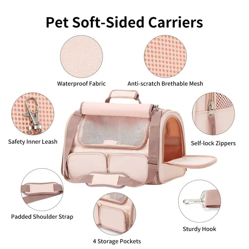 Airline Approved Pet Carrier Bag Soft Side Backpack Cat Pet Carriers Dog Travel Bags Transport For Small Dogs and Cats Outgoing