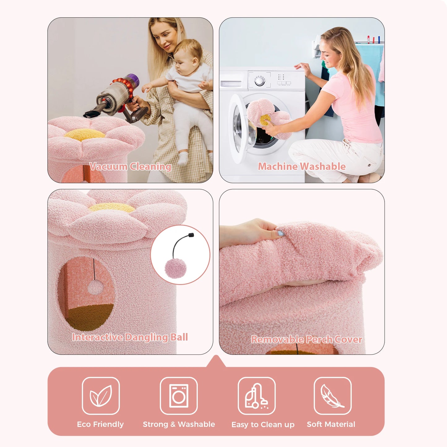 Flower Cat Bed two-storey cat house 6