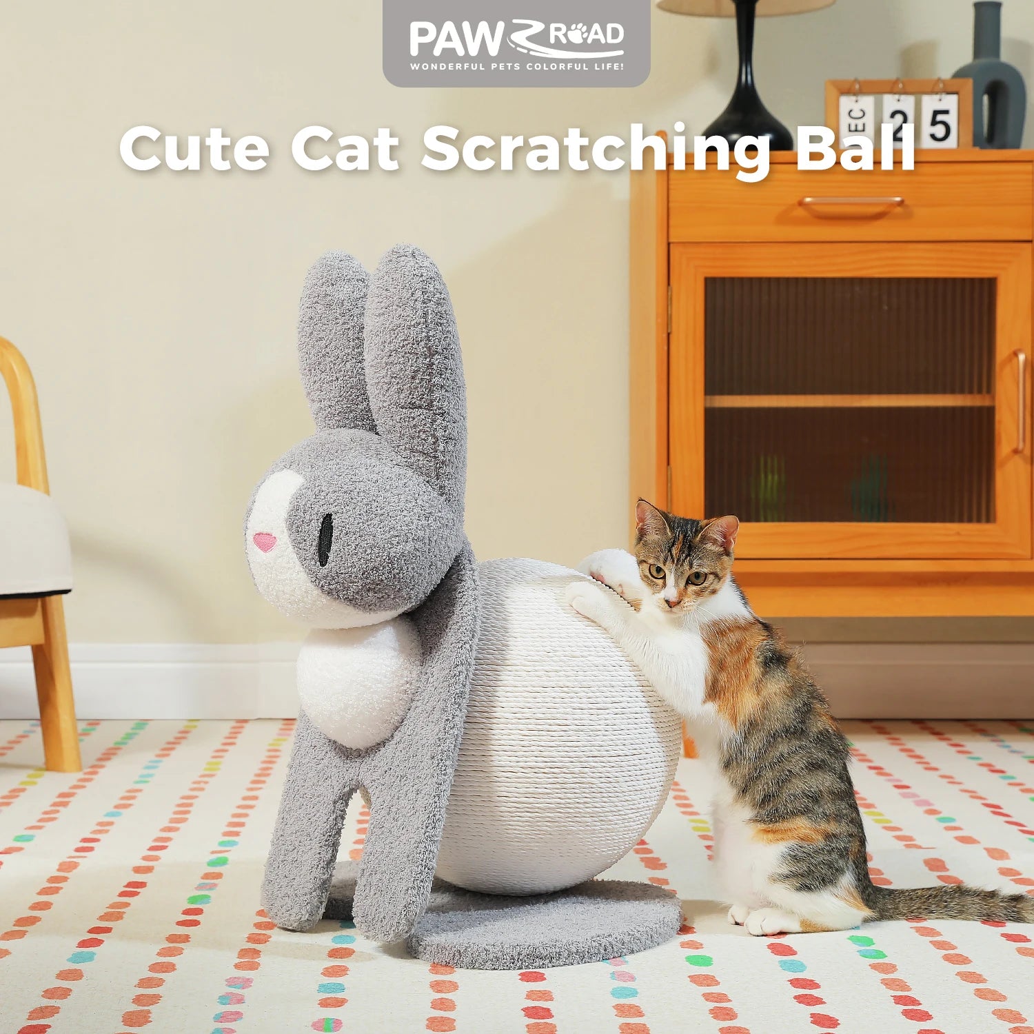 Cute Cat Scratching Post for kittens with ball toy